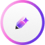 Edit icon, pencil with purple gradient, within a circular button.
